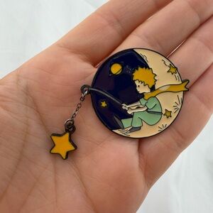 Little Prince Enamel Pin with Star Charm